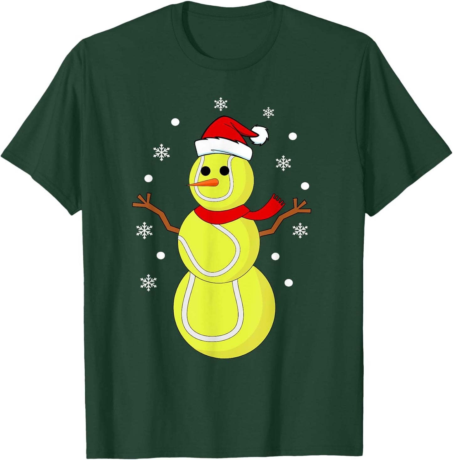 Christmas Tennis Balls Snowman Kids Funny Tennis Christmas T-Shirt - T-Shirt | Forest