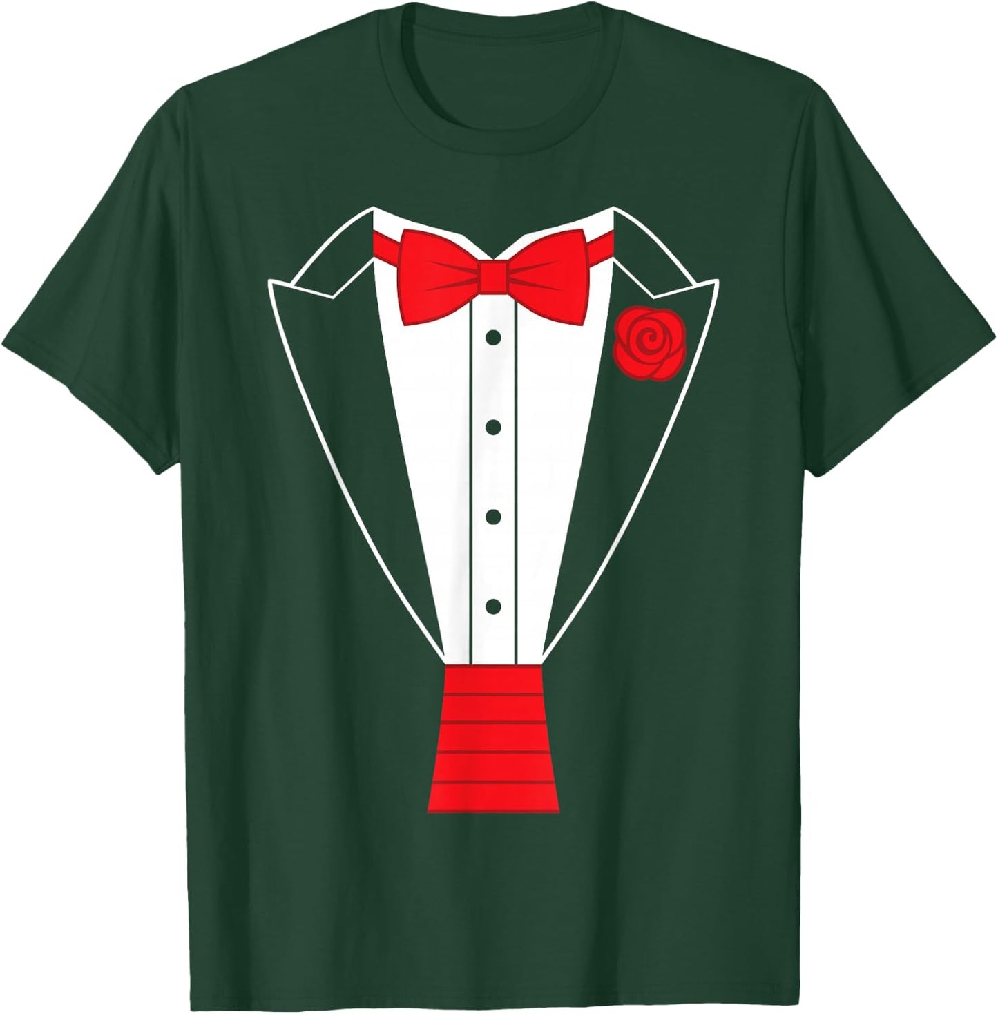 Red Bow Tie Tuxedo T-Shirt - T-Shirt | Forest