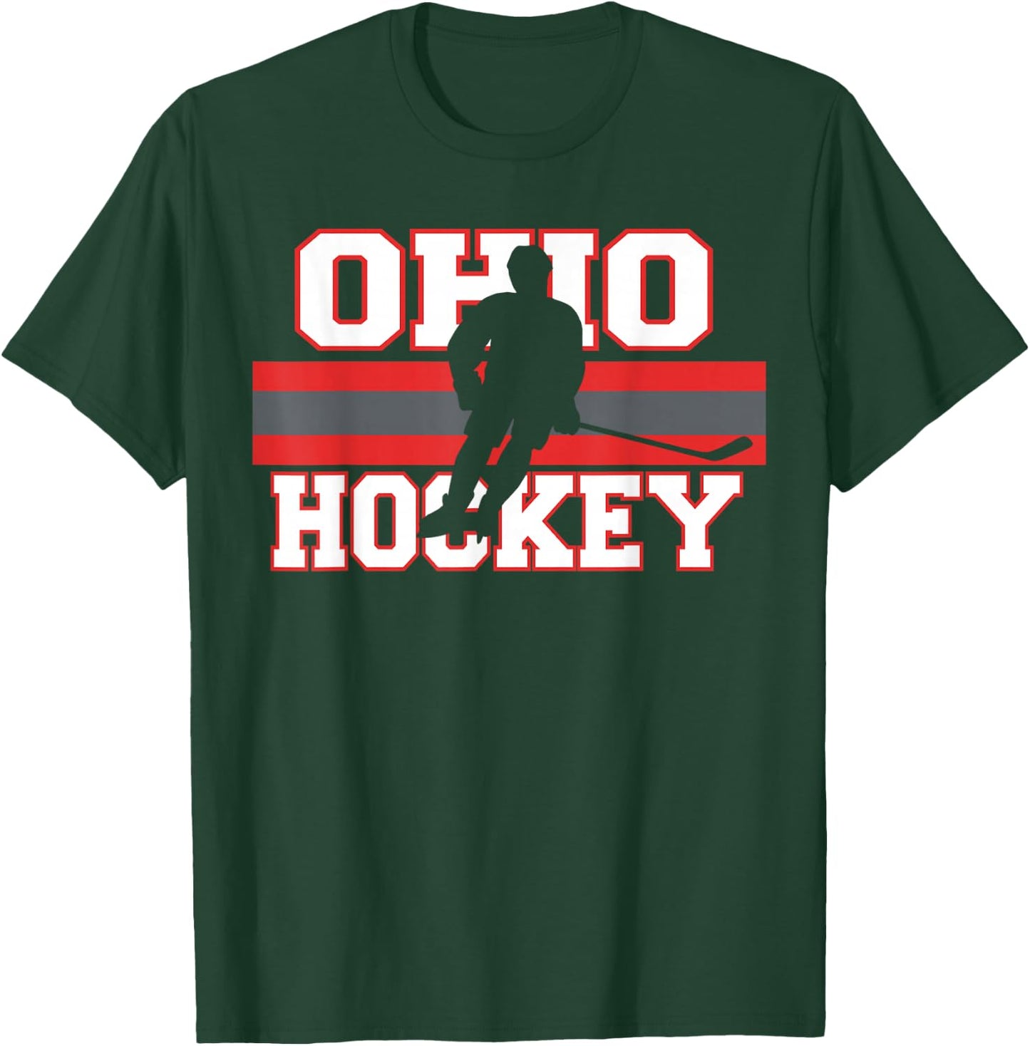 State of Ohio Ice Hockey Player Gear Sports Coach Team Gift T-Shirt - T-Shirt | Forest
