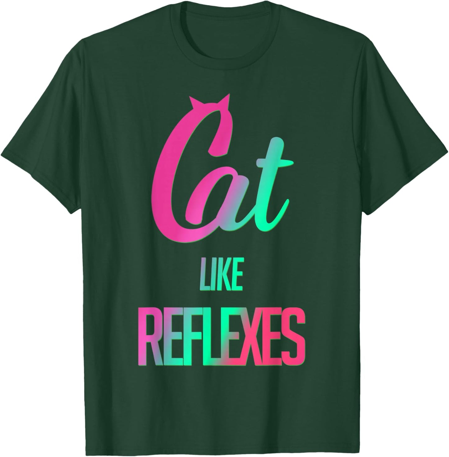 Trendy Cat Like Reflexes Gradient T-Shirt - T-Shirt | Forest