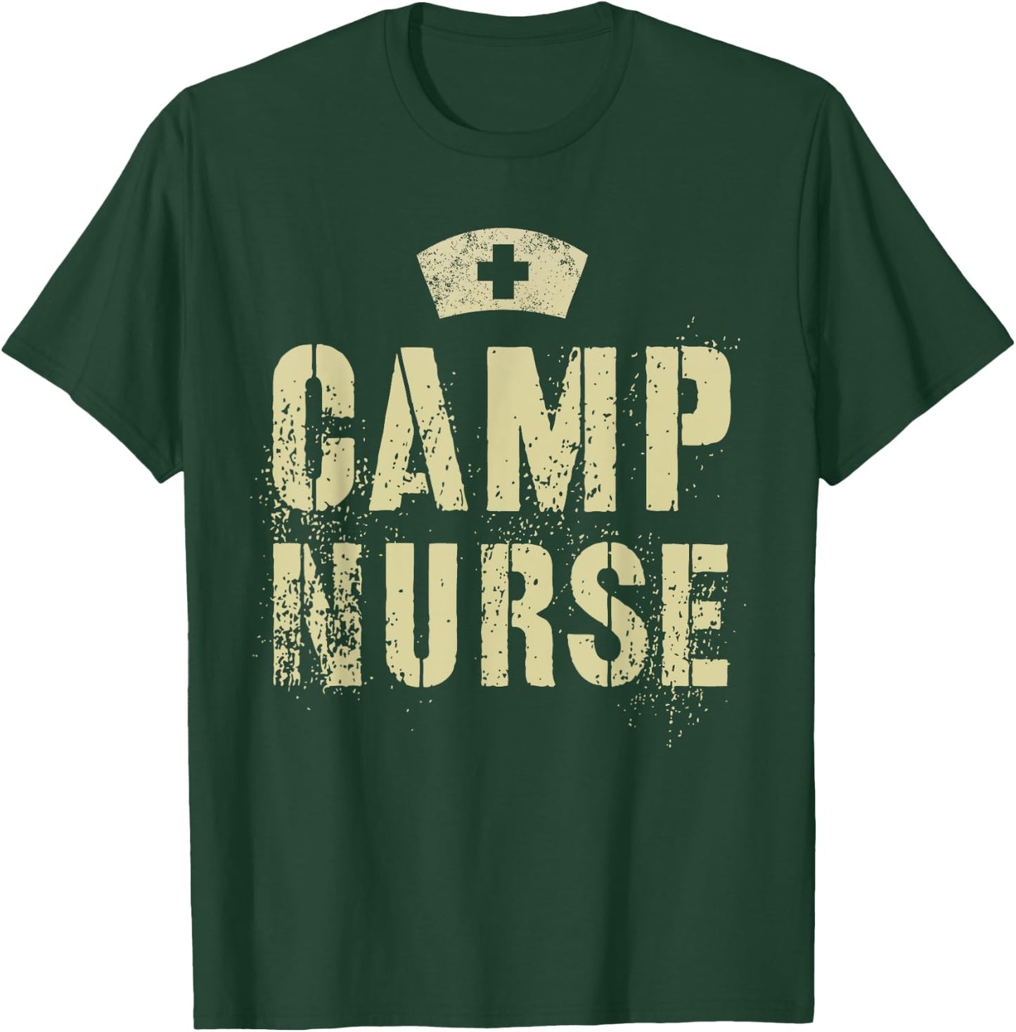Vintage CAMP NURSE Nursing School RN NP Girls Camping Trip T-Shirt - T-Shirt | Forest
