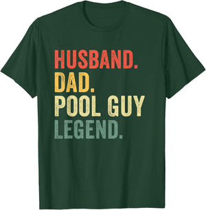 Funny Swimming Husband Dad Pool Guy Legend Vintage T-Shirt - T-Shirt | Forest