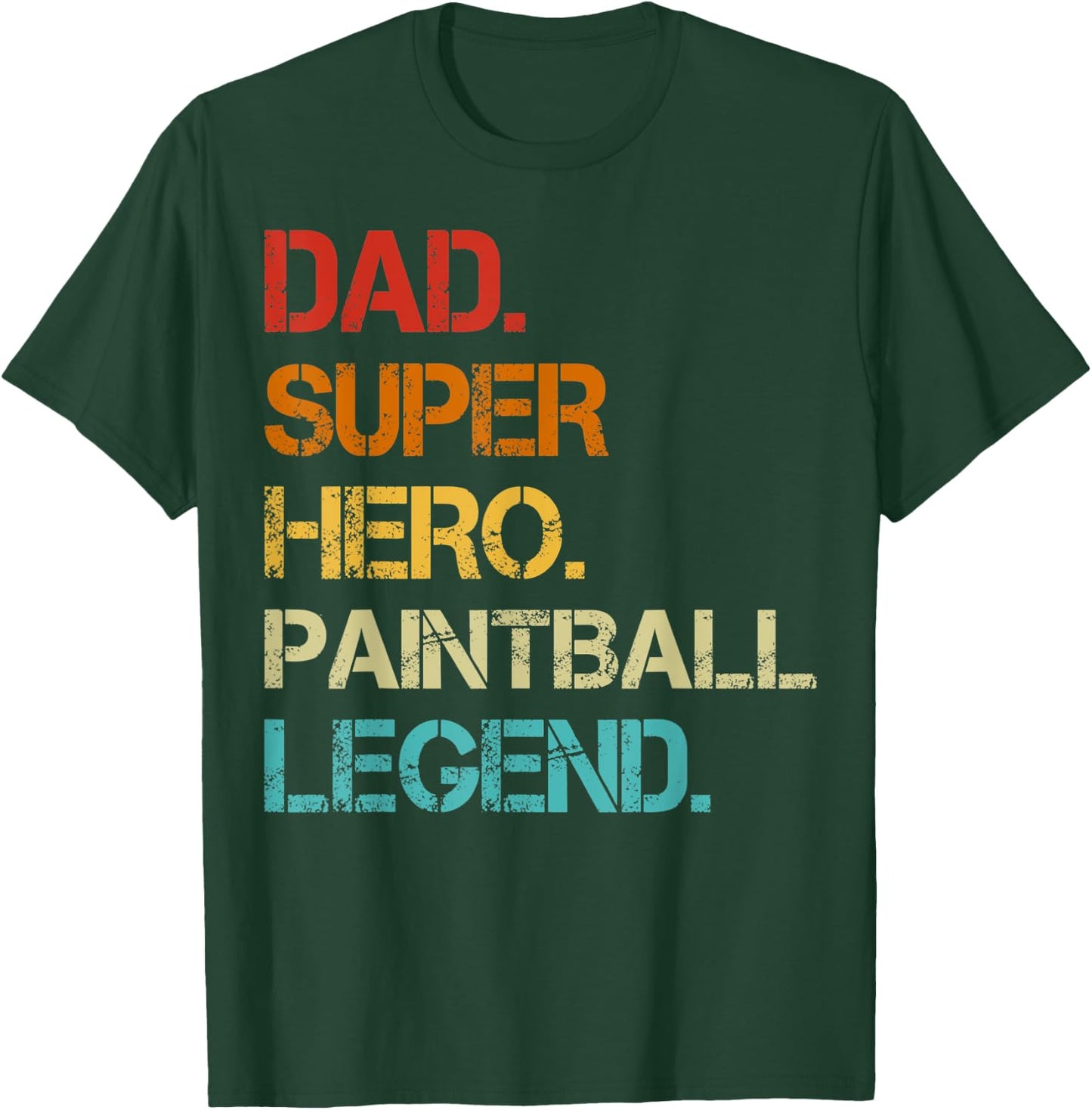 Vintage Style Dad Hero Paintball Legend Father's Day T-Shirt - T-Shirt | Forest