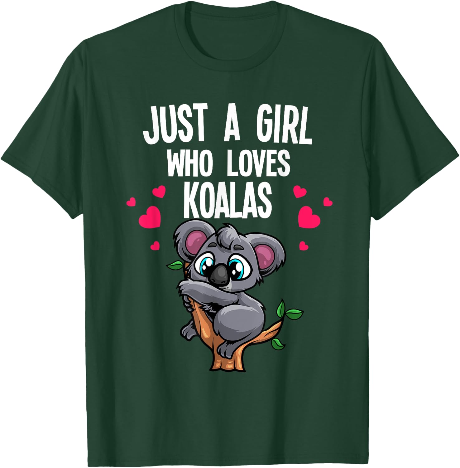 Funny Koala Bear For Girls Women Australian Animal Hearts T-Shirt - T-Shirt | Forest