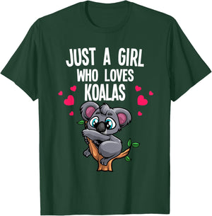 Funny Koala Bear For Girls Women Australian Animal Hearts T-Shirt - T-Shirt | Forest
