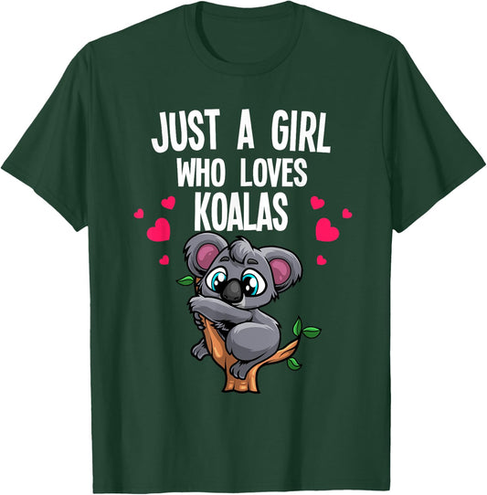 Funny Koala Bear For Girls Women Australian Animal Hearts T-Shirt - T-Shirt | Forest