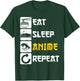 Eat Sleep Anime Repeat | Manga Japan Saying Cosplay K-Pop T-Shirt - T-Shirt | Forest