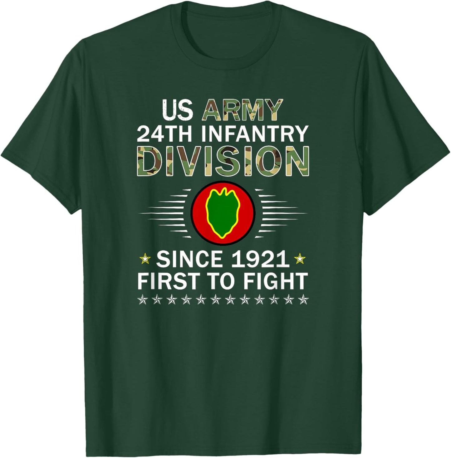 US Army 24th Infantry Division Camouflage Graphics Army T-Shirt - T-Shirt | Forest