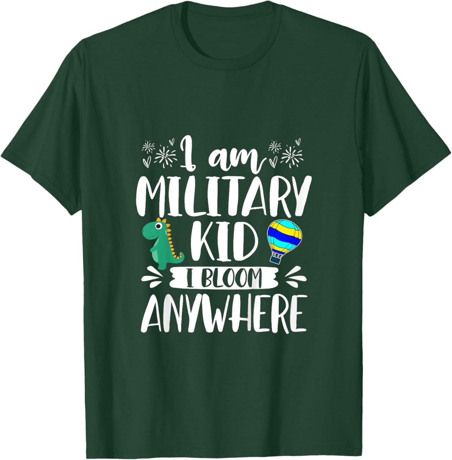 Kids I’m Military Kid I Bloom Anywhere Purple Up Military Baby T-Shirt - T-Shirt | Forest