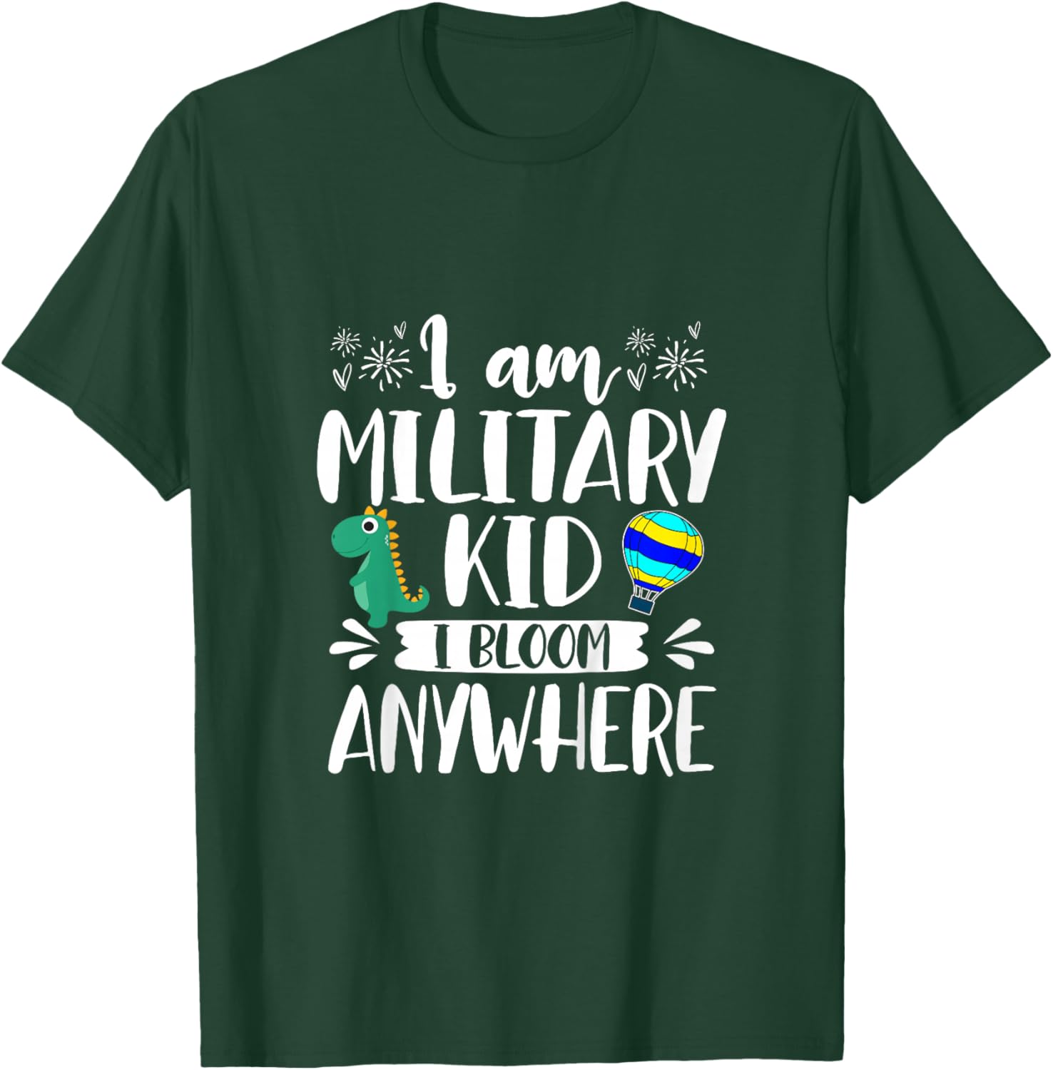 Kids I’m Military Kid I Bloom Anywhere Purple Up Military Baby T-Shirt - T-Shirt | Forest