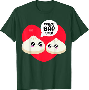 Chinese Crazy Bao You Love Heart Dimsum Valentine's Day Puns T-Shirt - T-Shirt | Forest