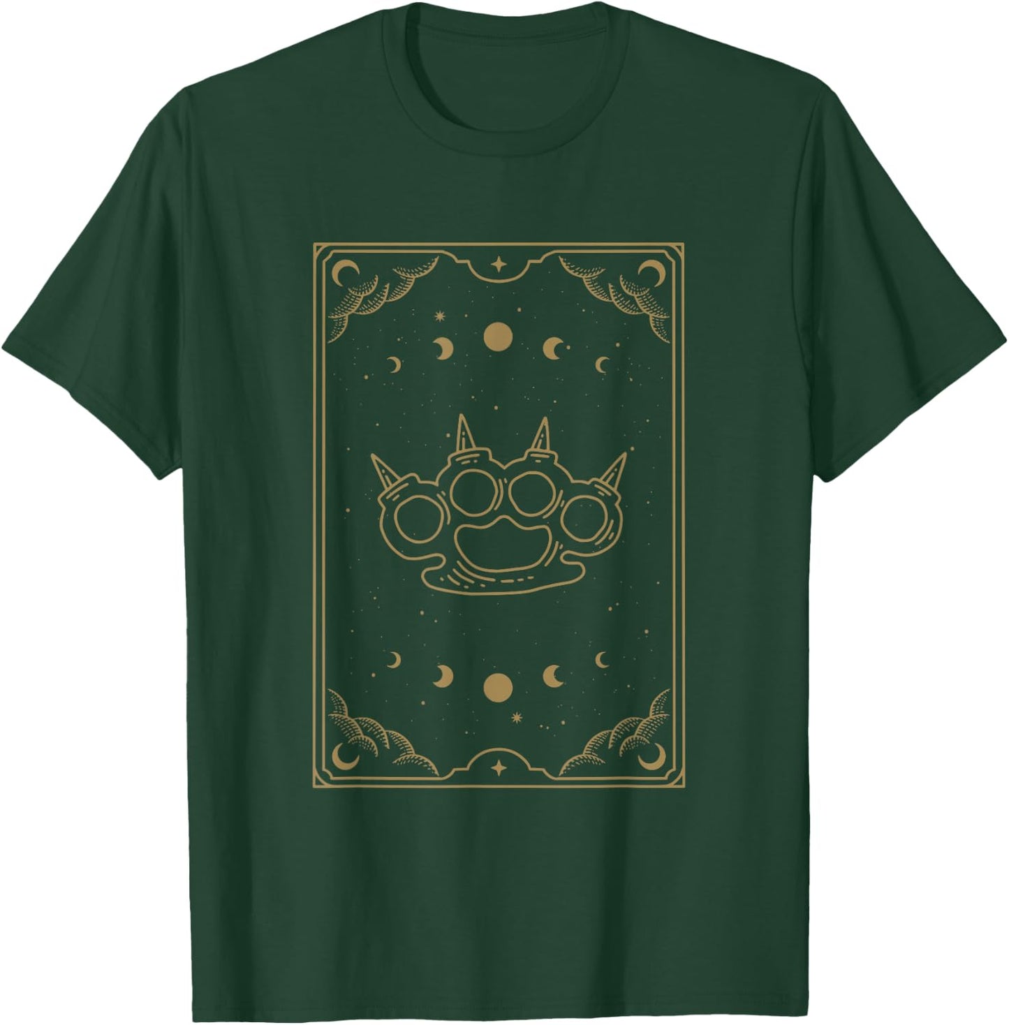 Holy Brass Knuckles - Witchy Tarot Card Aesthetic T-Shirt - T-Shirt | Forest