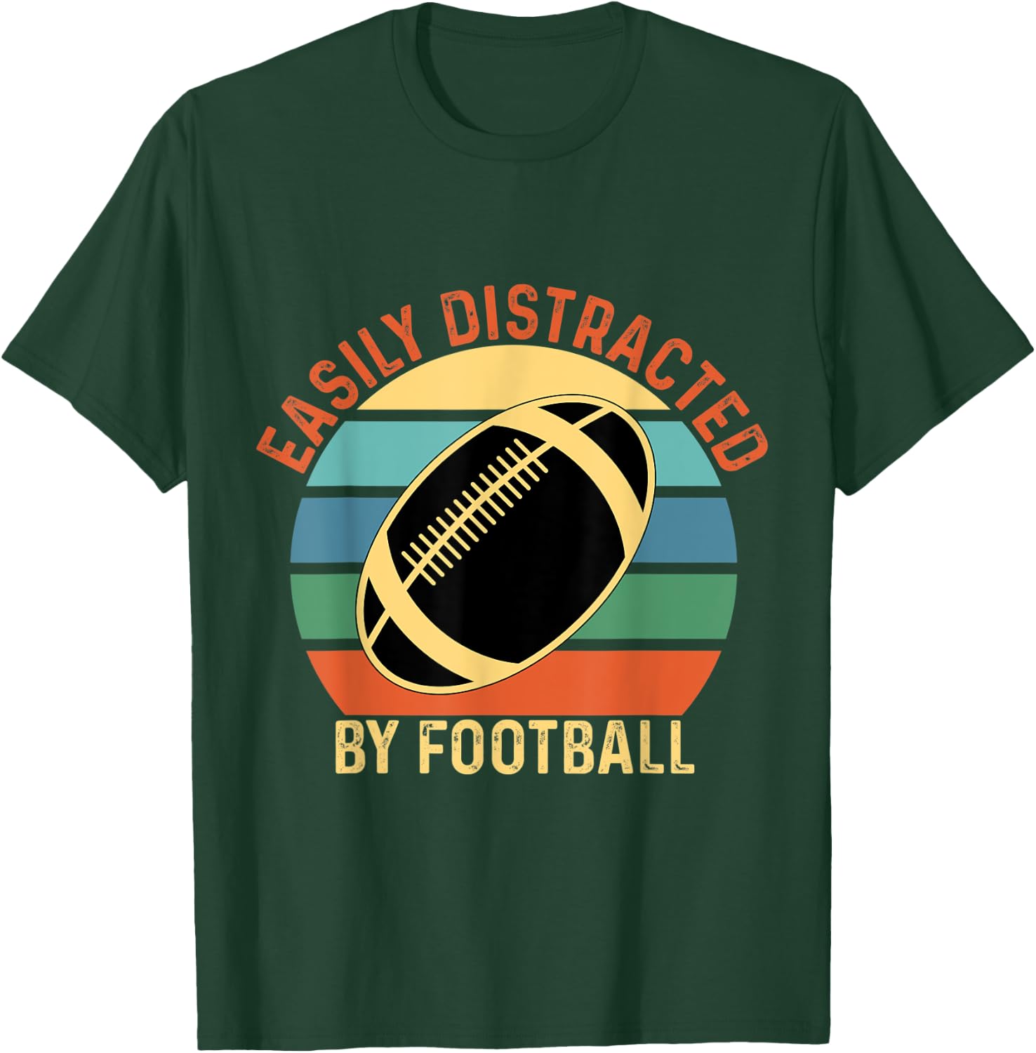 Vintage Easily Distracted By Football T-Shirt - T-Shirt | Forest