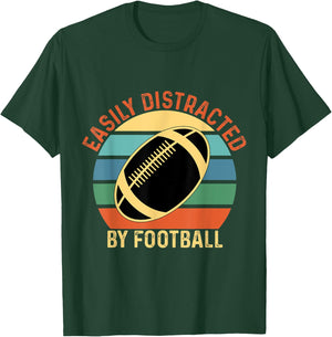 Vintage Easily Distracted By Football T-Shirt - T-Shirt | Forest