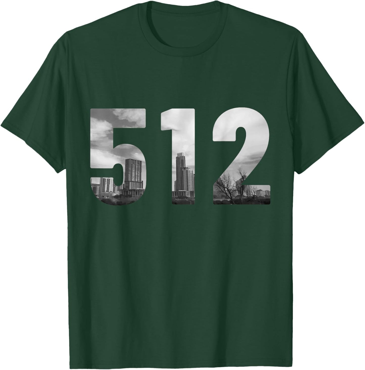 Austin 512 Area Code Skyline Texas Pride Vintage T-Shirt - T-Shirt | Forest