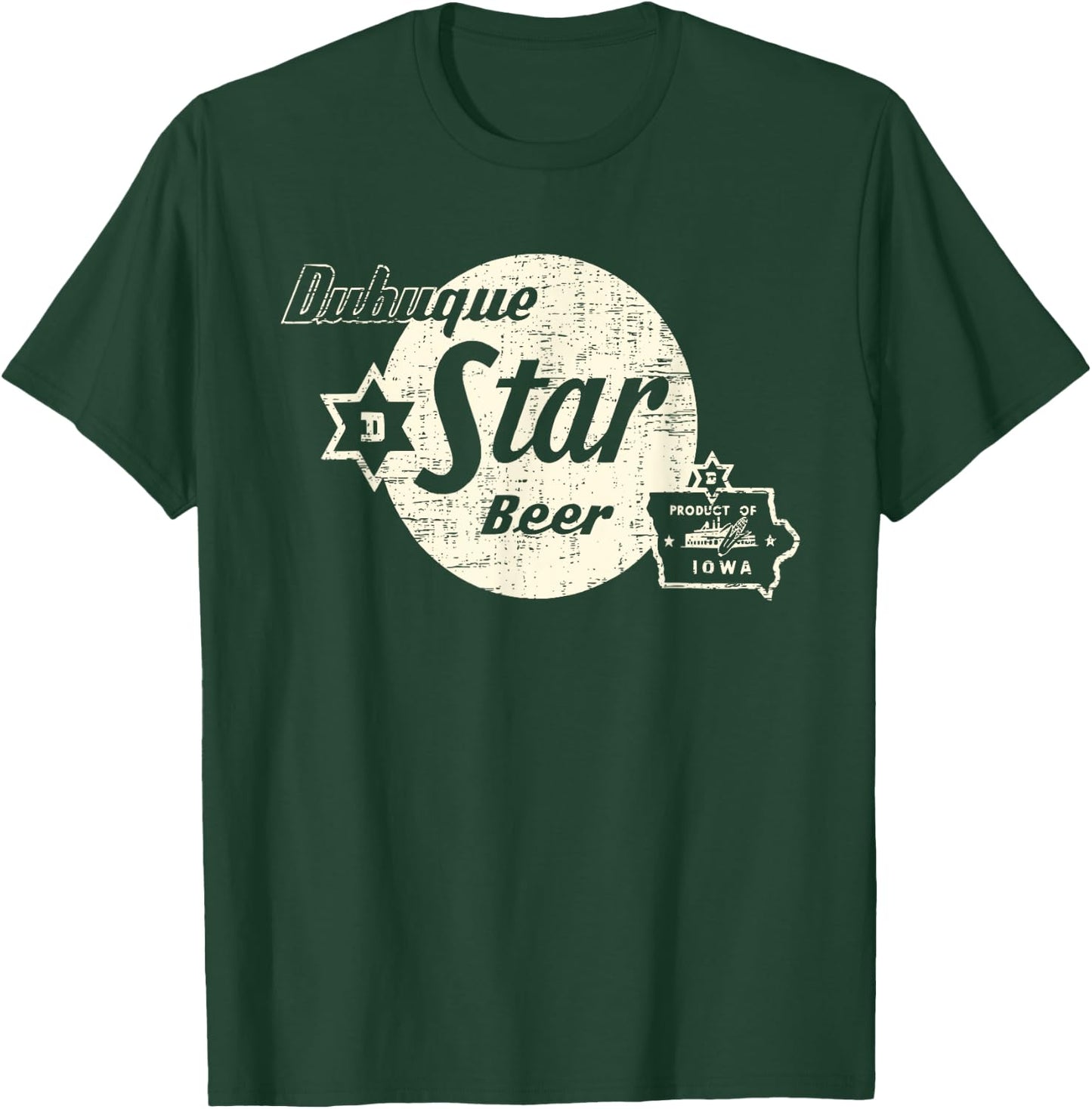 Vintage Advertising Art Dubuque Iowa Restaurant Bar , Men's -Adults Black 3X-Large Short Sleeve Classic Fit Cotton T-Shirt - T-Shirt | Forest