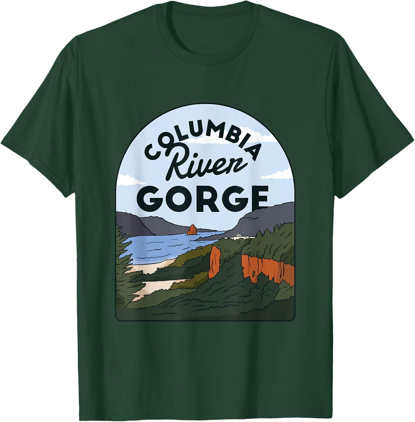 Columbia River Gorge Oregon Travel Nature Portland Salem T-Shirt - T-Shirt | Forest