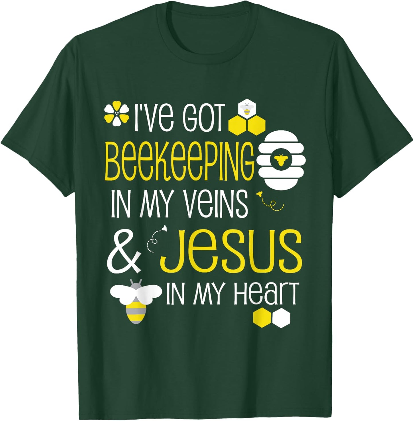 Beekeeping Christian Jesus Beekeeper Men Women Bee T-Shirt - T-Shirt | Forest