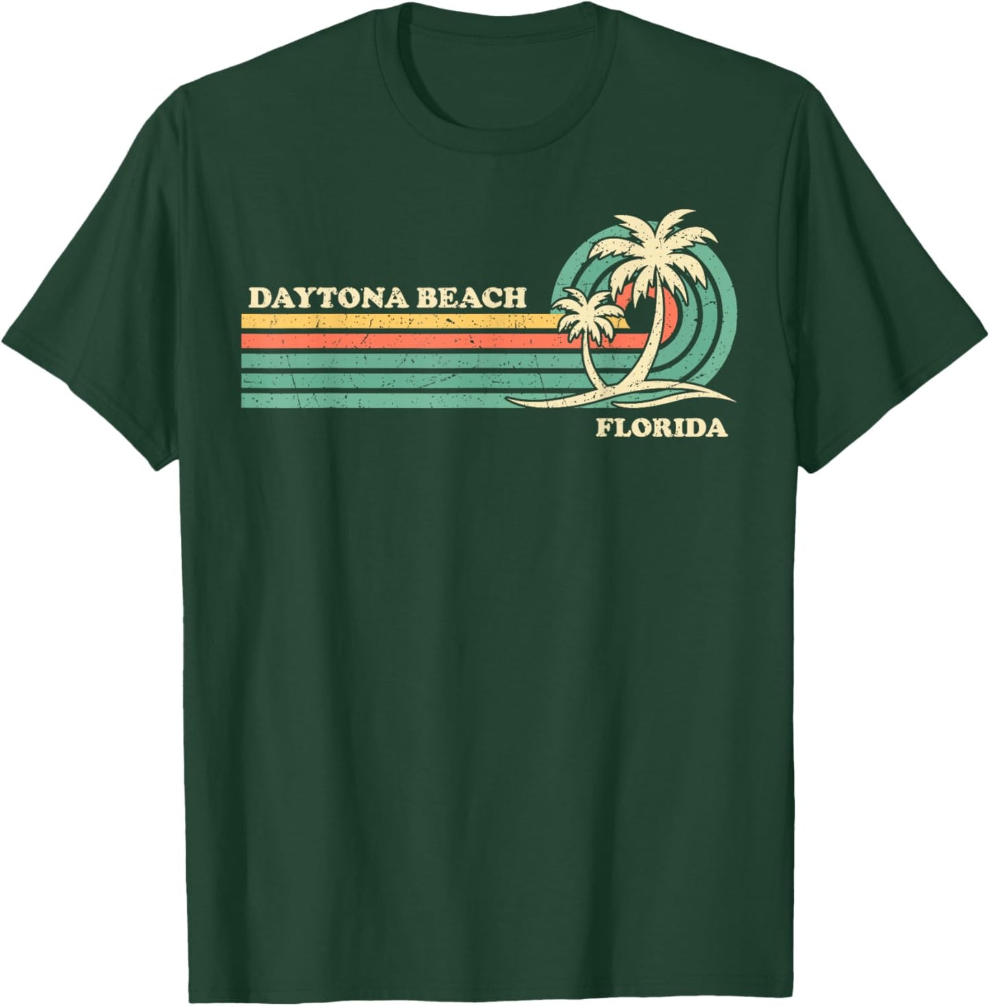 Vintage Retro Summer Vacation Florida Daytona Beach Men Women Girls Kids T-Shirt - T-Shirt | Forest