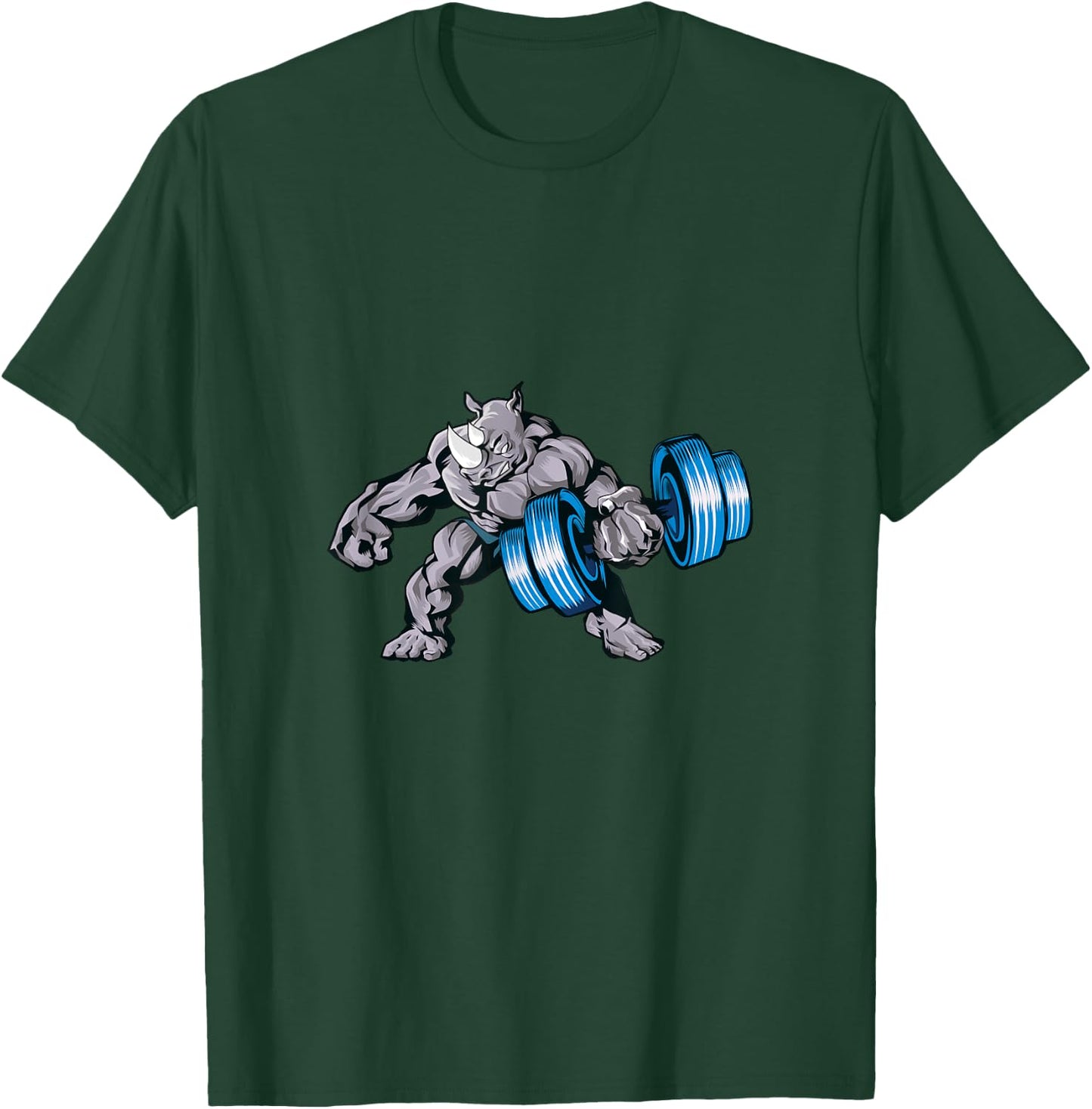 Rhino Lifting Weights Bodybuilding Beast Gym Fitness T-Shirt - T-Shirt | Forest