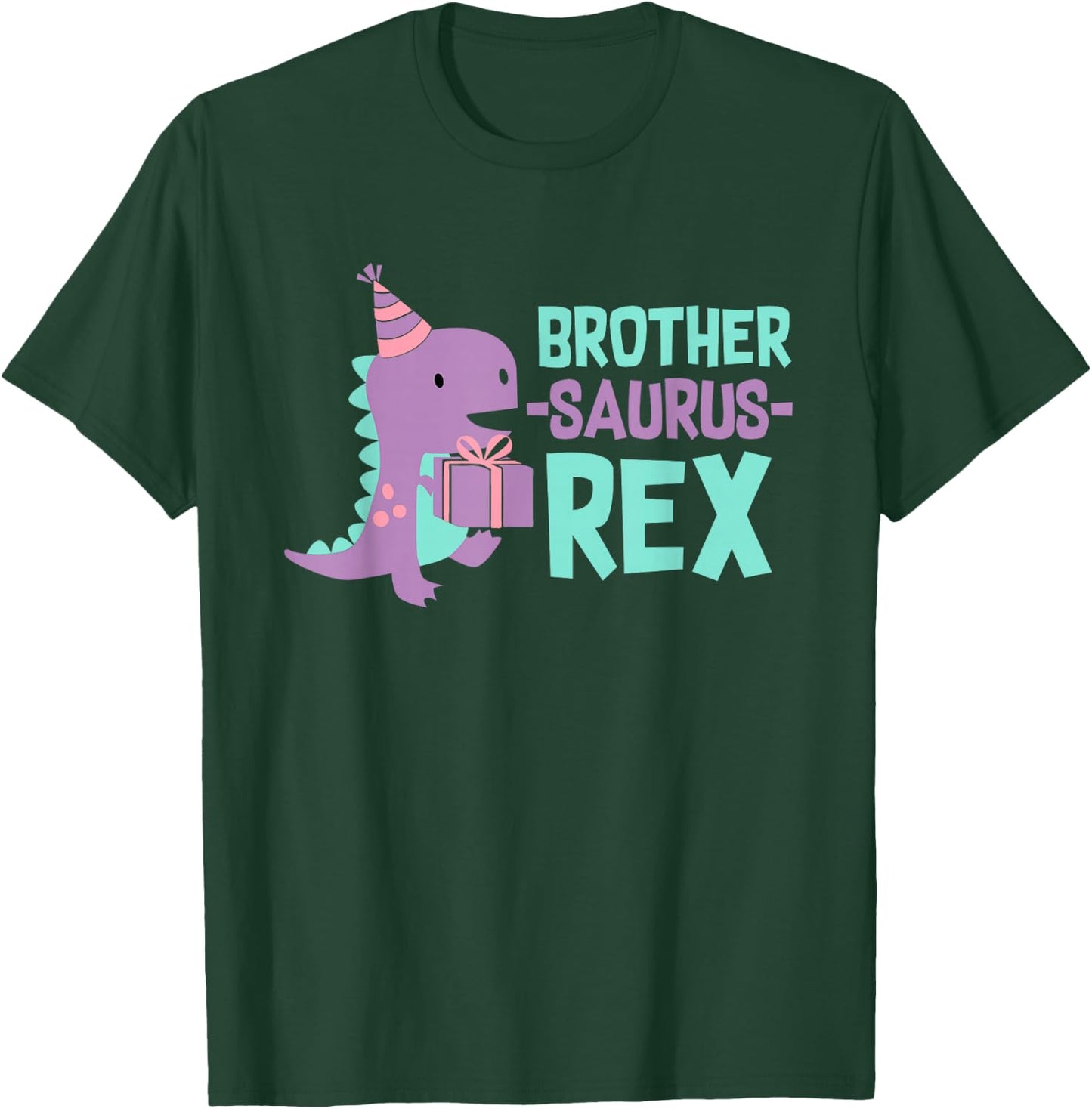 Brother Dinosaur Family Matching Dino Birthday Girls Party T-Shirt - T-Shirt | Forest