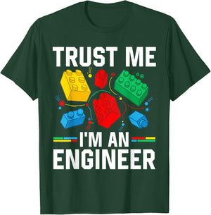 Engineer Children Kids Toy Big Building Blocks Brick Builder T-Shirt - T-Shirt | Forest