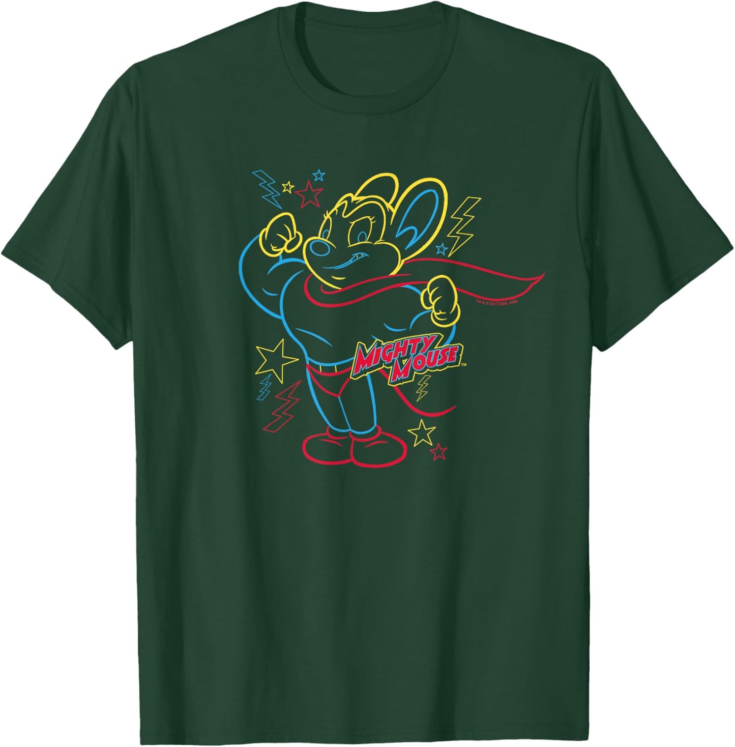 Mighty Mouse Neon Hero T-Shirt - T-Shirt | Forest