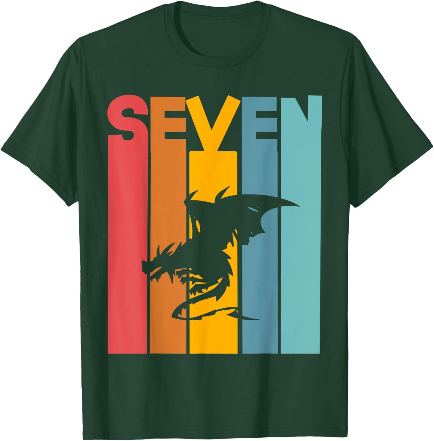 7th Birthday Dragon Children 7 Years Old T-Shirt - T-Shirt | Forest
