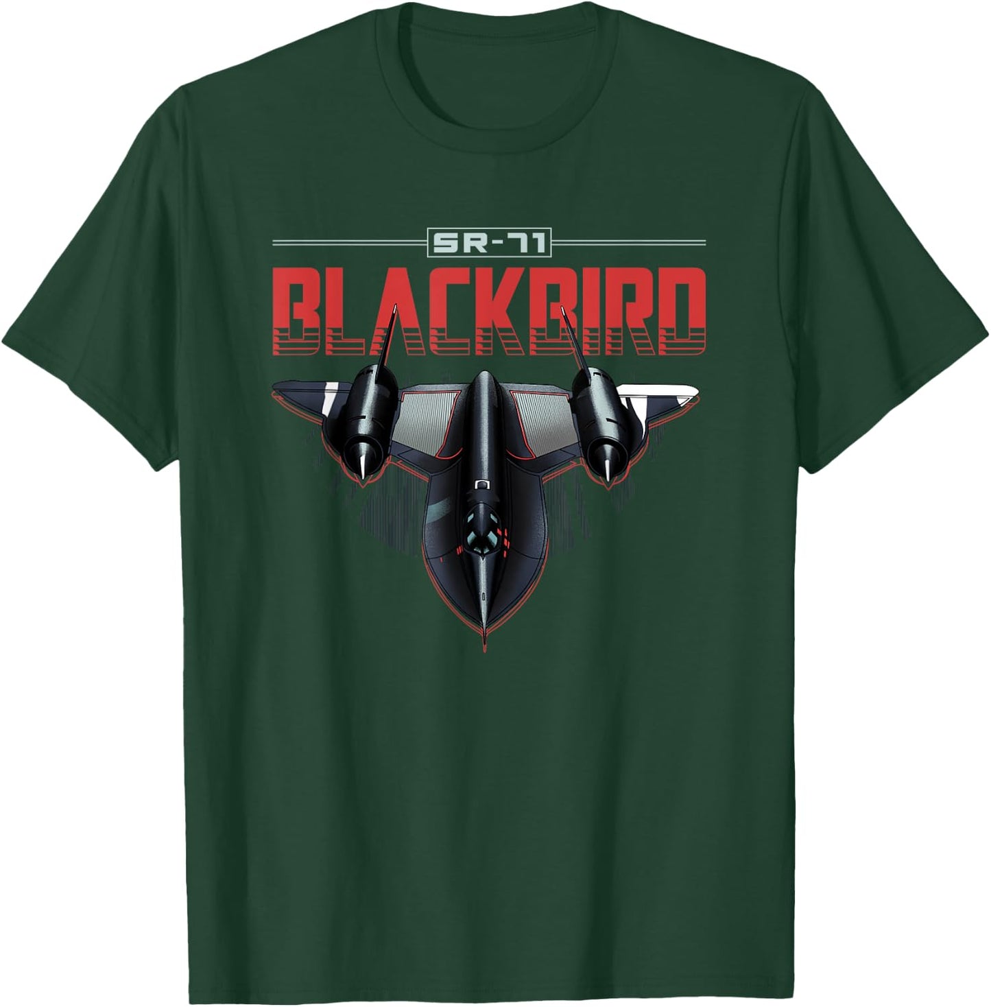 USA Military Warbird Airplane Blackbird Spy Plane T-Shirt - T-Shirt | Forest