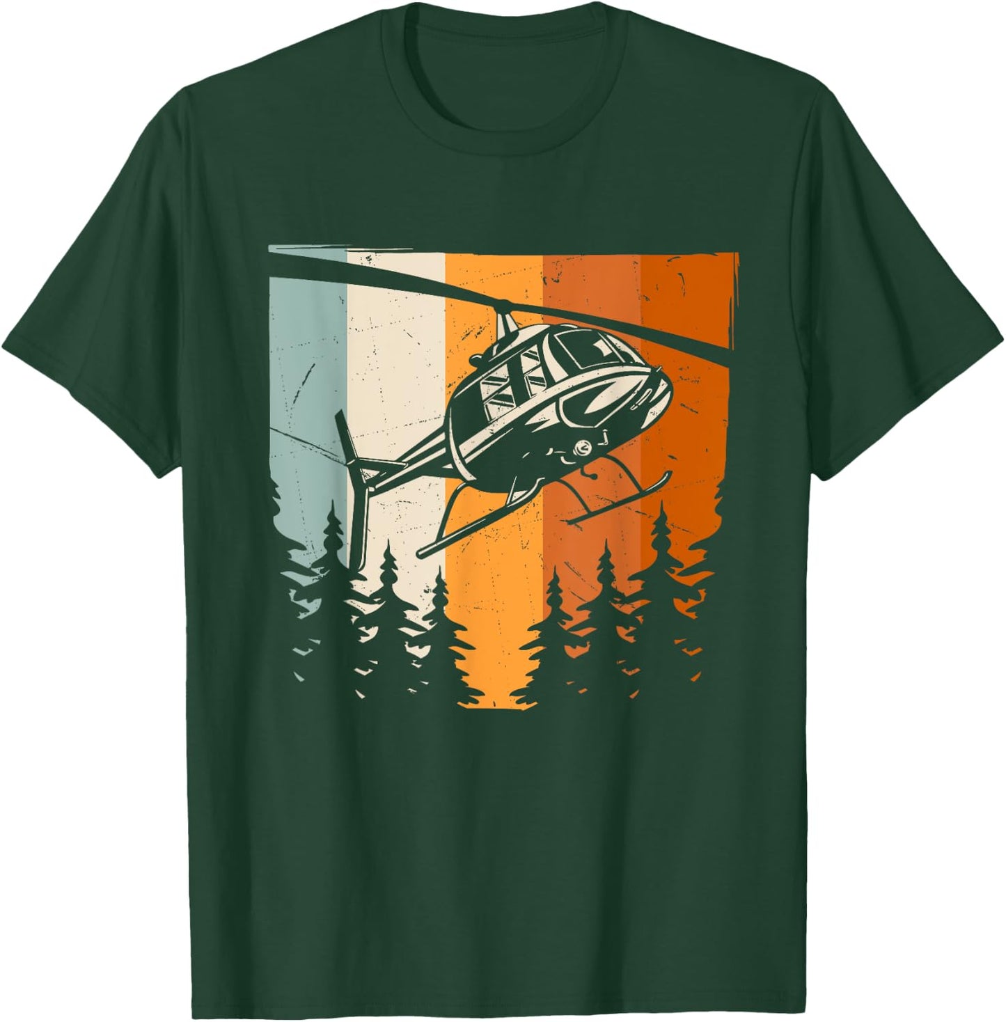 Helicopter Vintage T-Shirt - T-Shirt | Forest