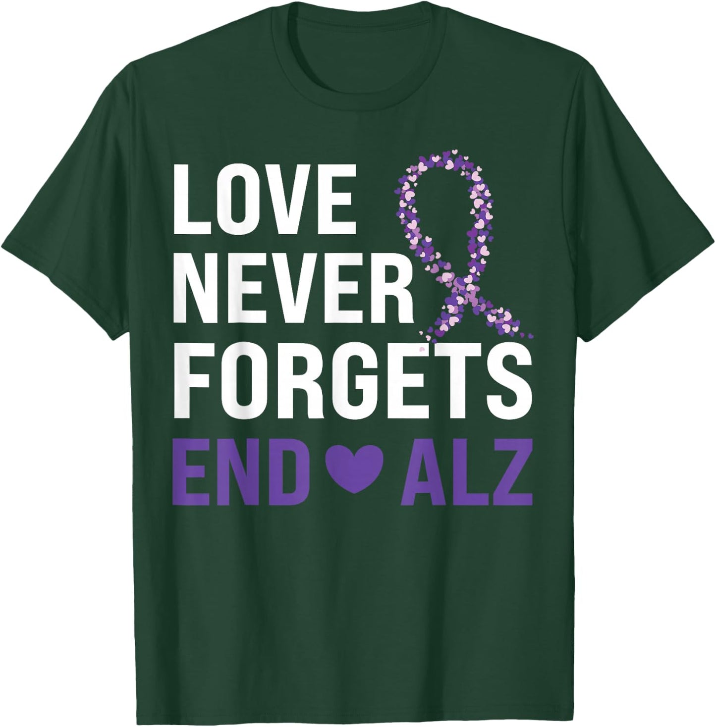 Alzheimer's Awareness Purple Ribbon Dementia Mom Dad Grandpa T-Shirt - T-Shirt | Forest