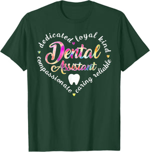 Dy Tie Dye Dental Assistant Cute Dental Squad T-Shirt - T-Shirt | Forest