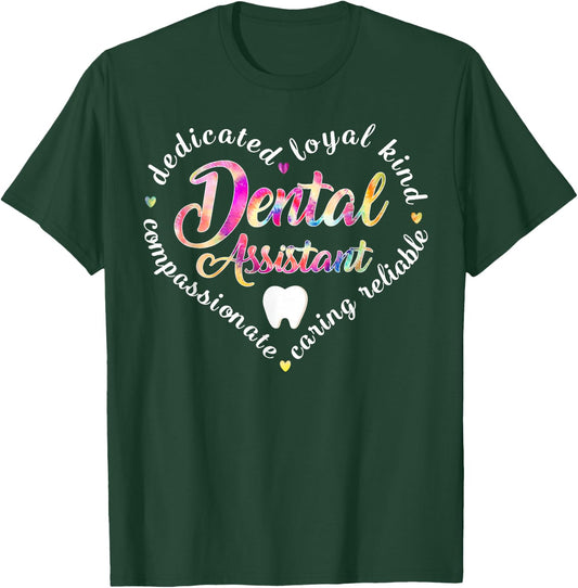 Dy Tie Dye Dental Assistant Cute Dental Squad T-Shirt - T-Shirt | Forest