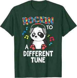Rockin' To A Different Tune Panda Autism Awareness Kids T-Shirt - T-Shirt | Forest