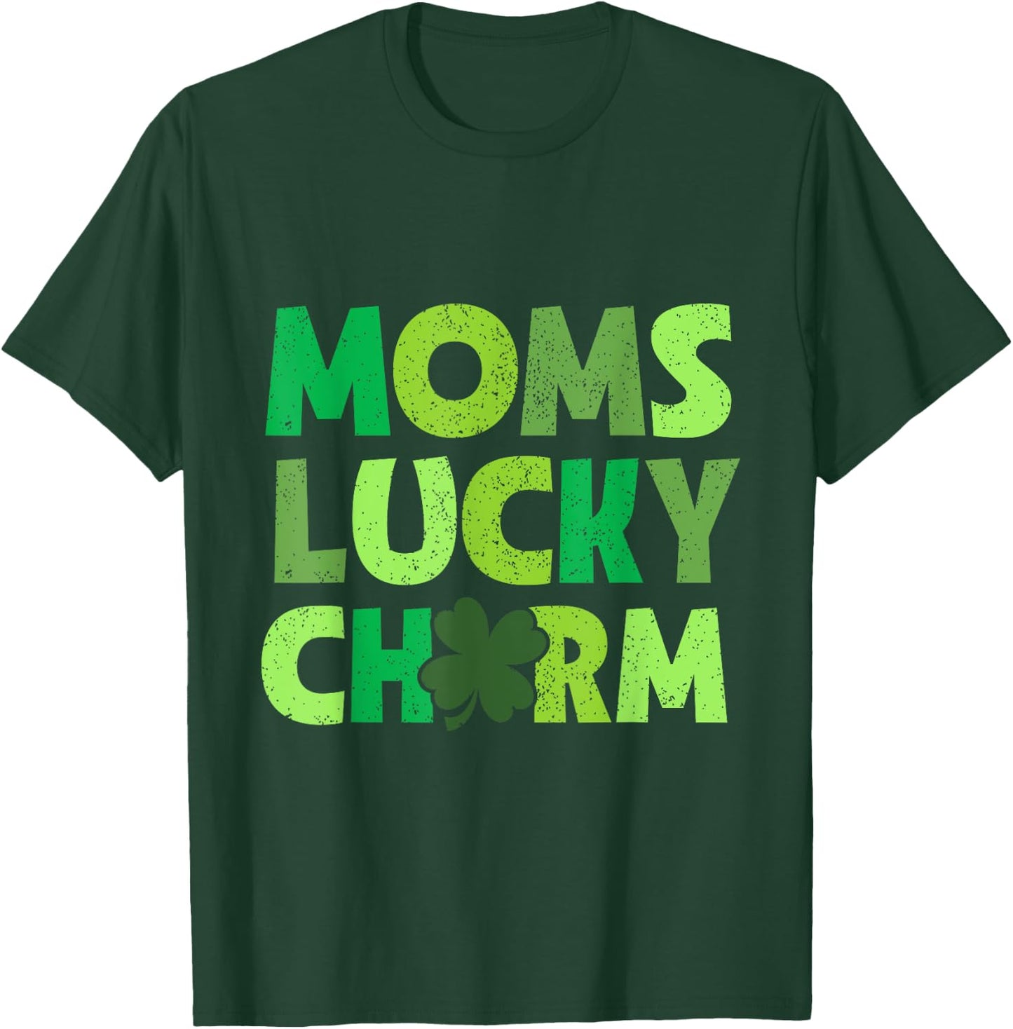 Moms Lucky Charm Irish Clovers Kids Boy Girl St Patricks T-Shirt - T-Shirt | Forest