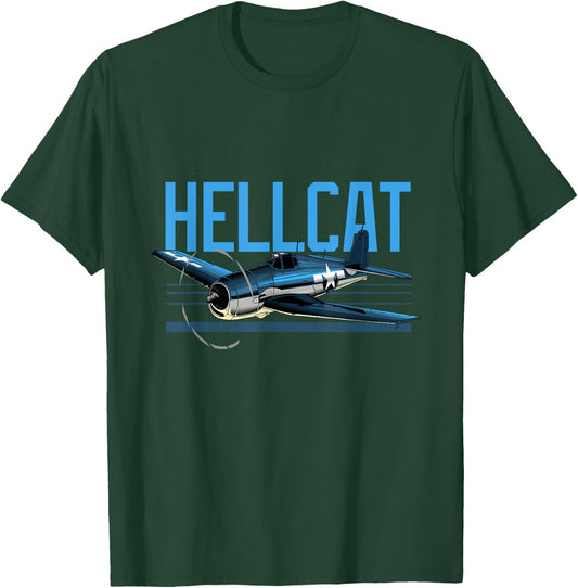 USA Military Warbird Airplane Hellcat WWII Vintage Fighter T-Shirt - T-Shirt | Forest