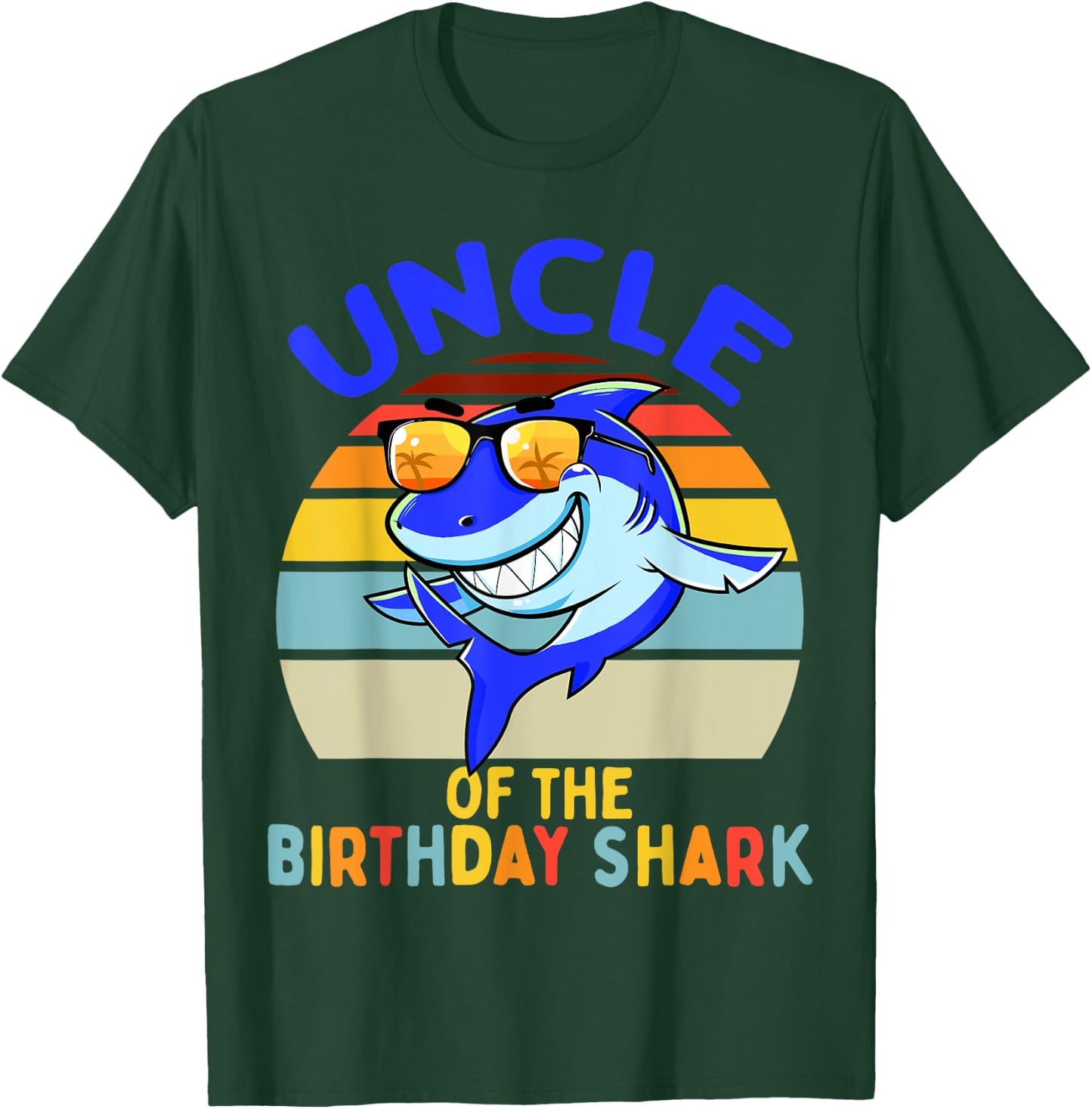 Uncle of the Shark Birthday Matching Family T-Shirt - T-Shirt | Forest