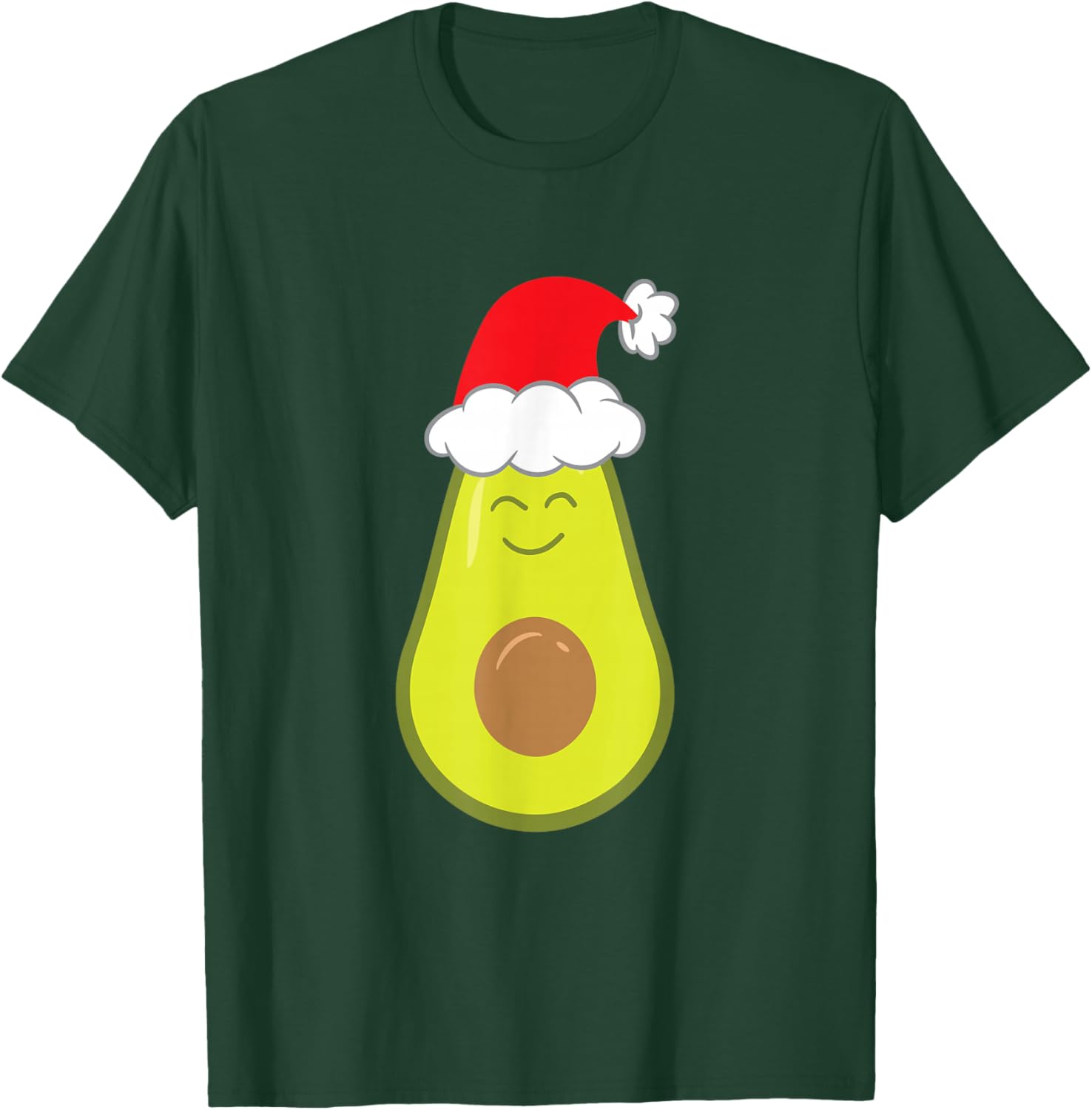 Funny Avocado Christmas Avocado Santa Hat Christmas Avocado T-Shirt - T-Shirt | Forest