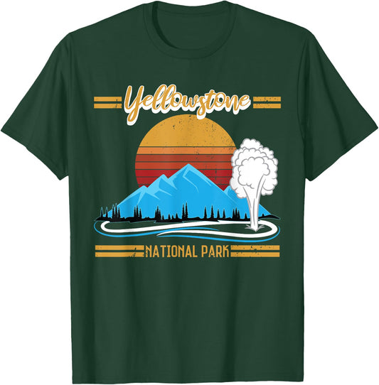 Vintage Yellowstone National Park Retro T-Shirt - T-Shirt | Forest