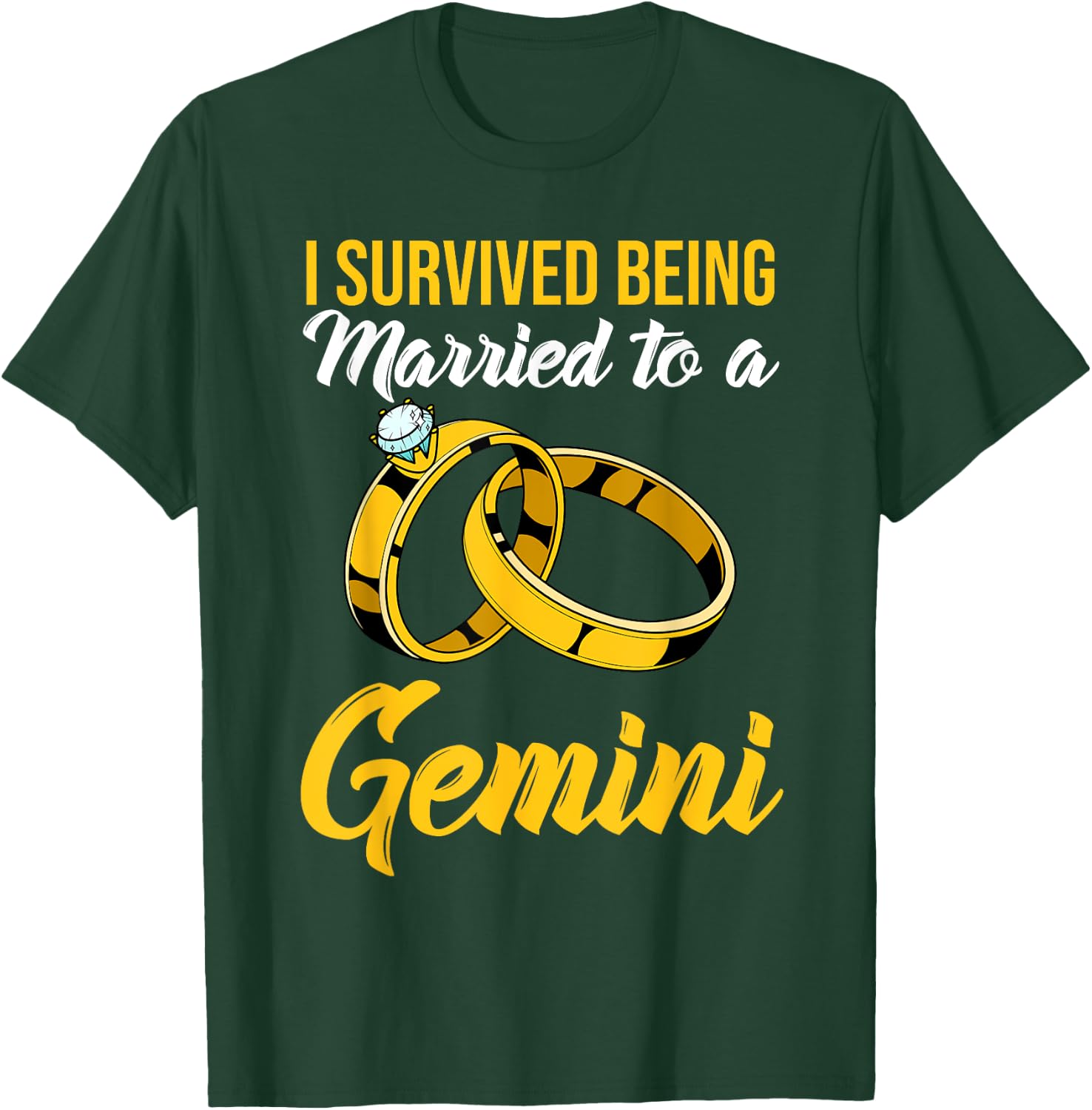 I Survived Being Married To Gemini Twins Constellation T-Shirt - T-Shirt | Forest