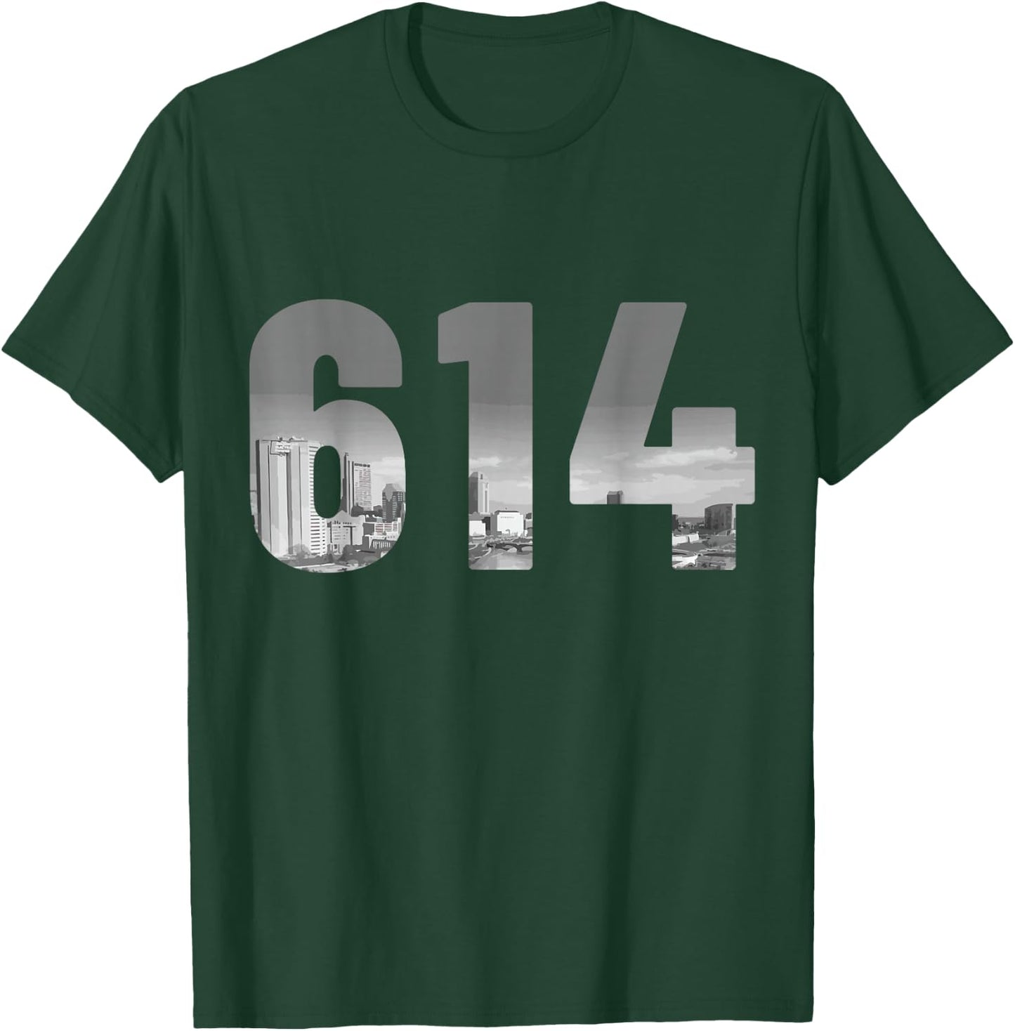 Columbus 614 Area Code Skyline Ohio Vintage T-Shirt - T-Shirt | Forest