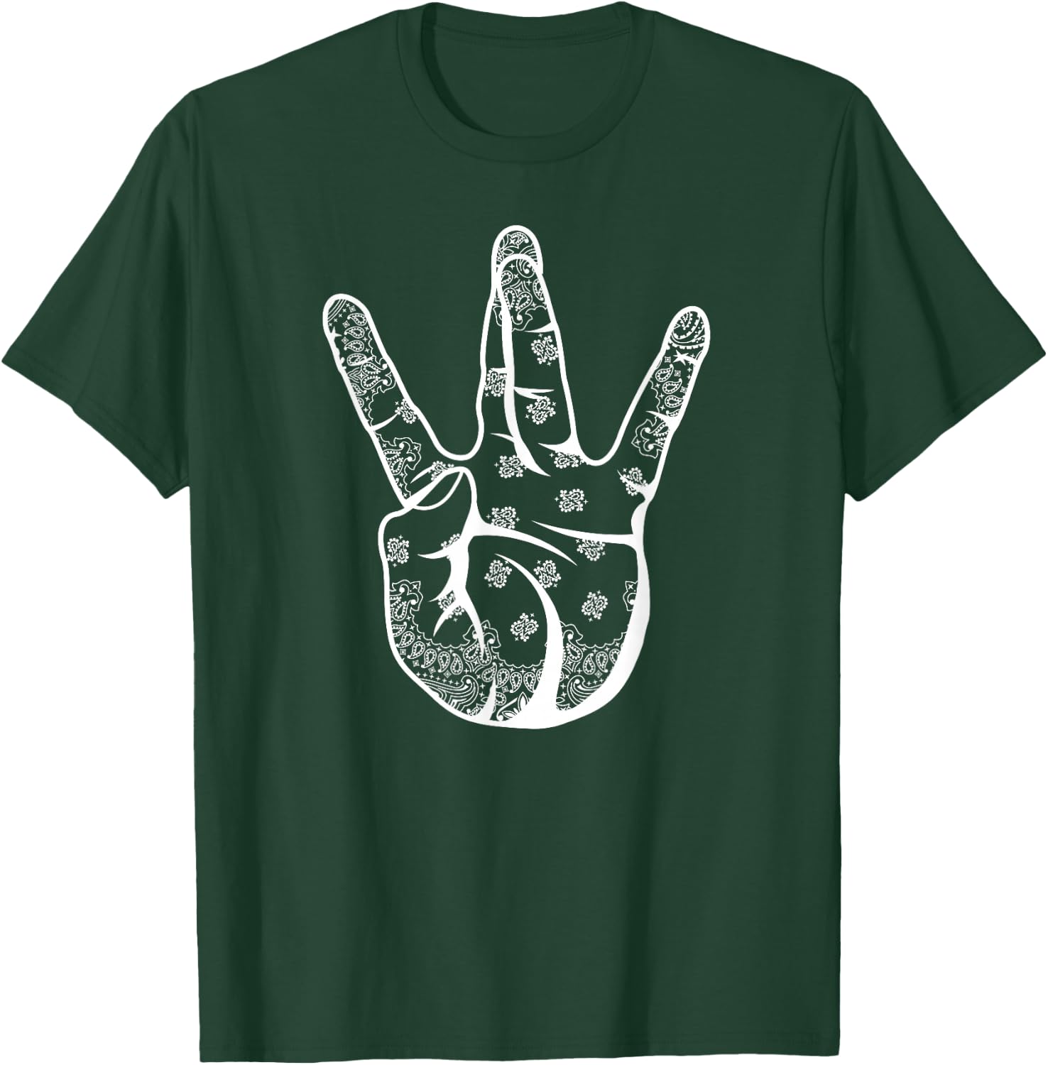 Westside Bandana Hand Shield Gangsta Rap T-Shirt - T-Shirt | Forest