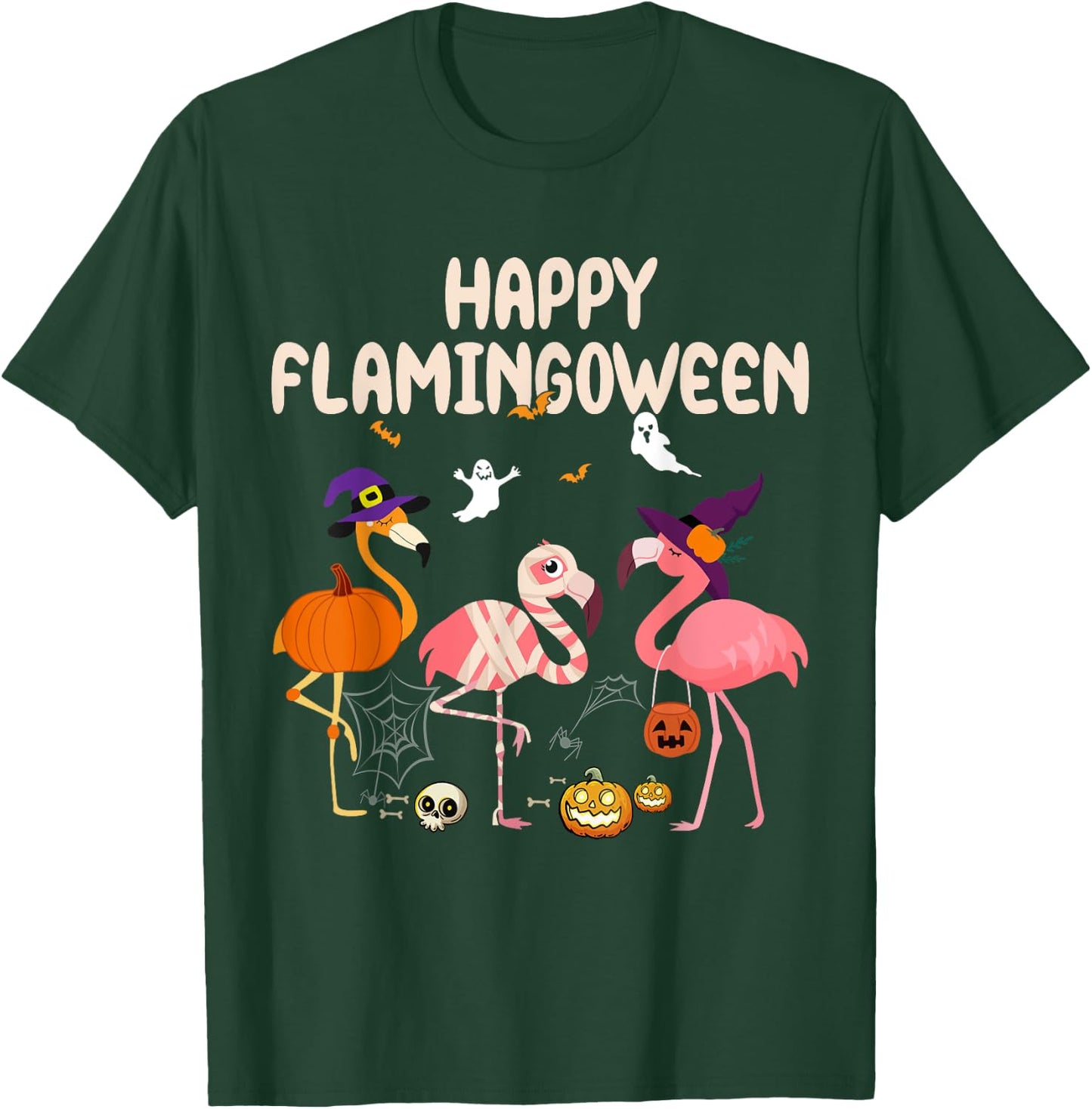 Halloween happy Flamingoween witch pumpkin mummy flamingo T-Shirt - T-Shirt | Forest