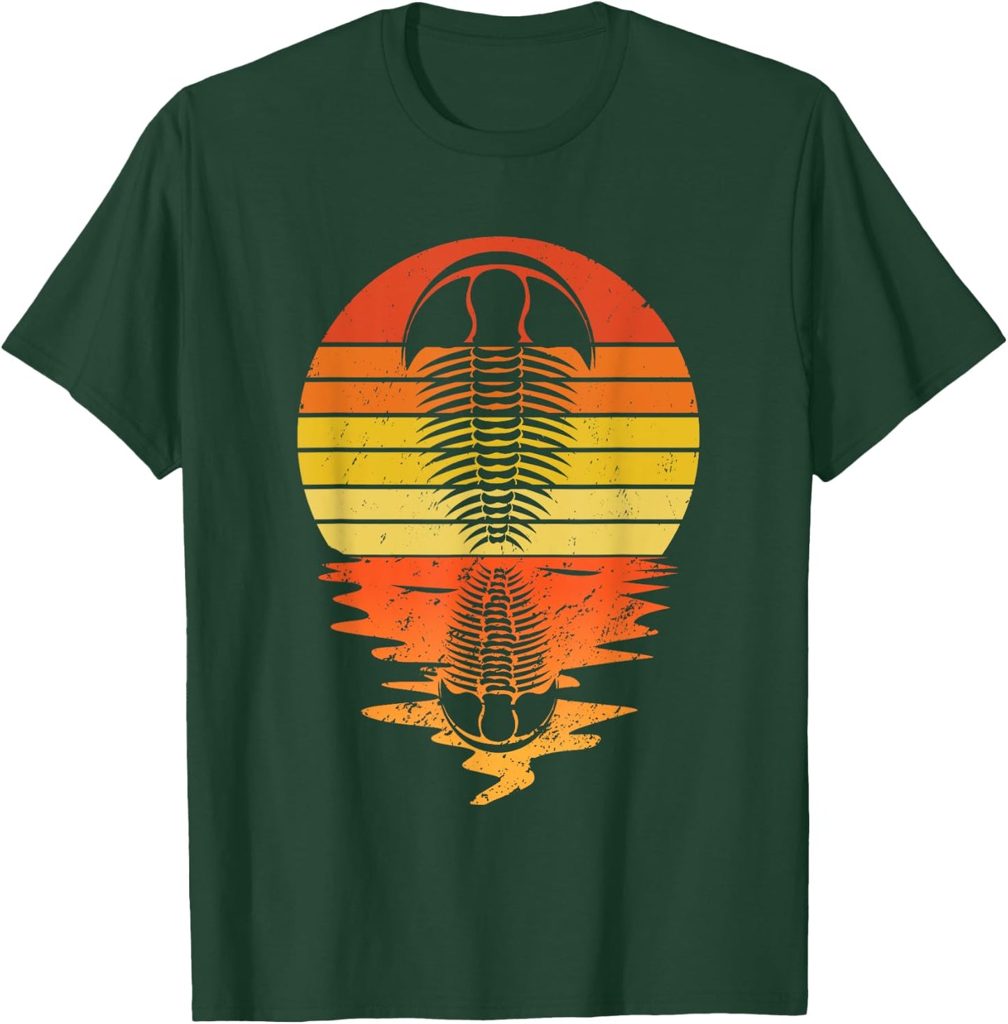 Vintage Retro Sunset Trilobite Funny Paleontologist T-Shirt - T-Shirt | Forest