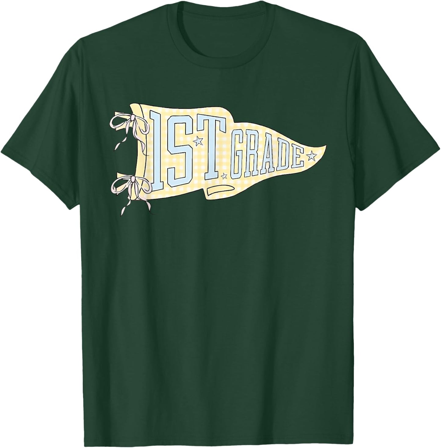 First Grade Back to School Pennant Flag 1st Grade Teacher T-Shirt - T-Shirt | Forest