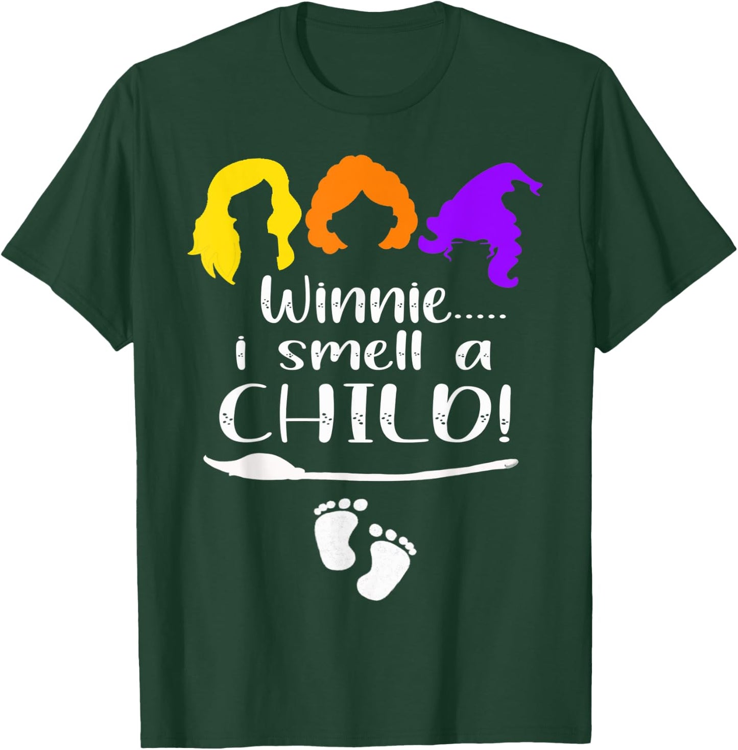 Winnie I smell A Child Halloween Pregnancy Announcement Mom T-Shirt - T-Shirt | Forest