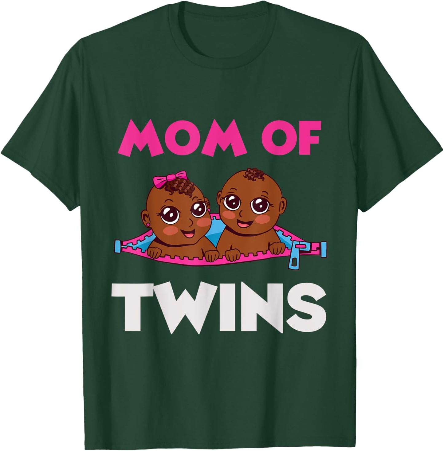 Twins Funny Mom Baby Pregnancy Matching Announcement T-Shirt - T-Shirt | Forest