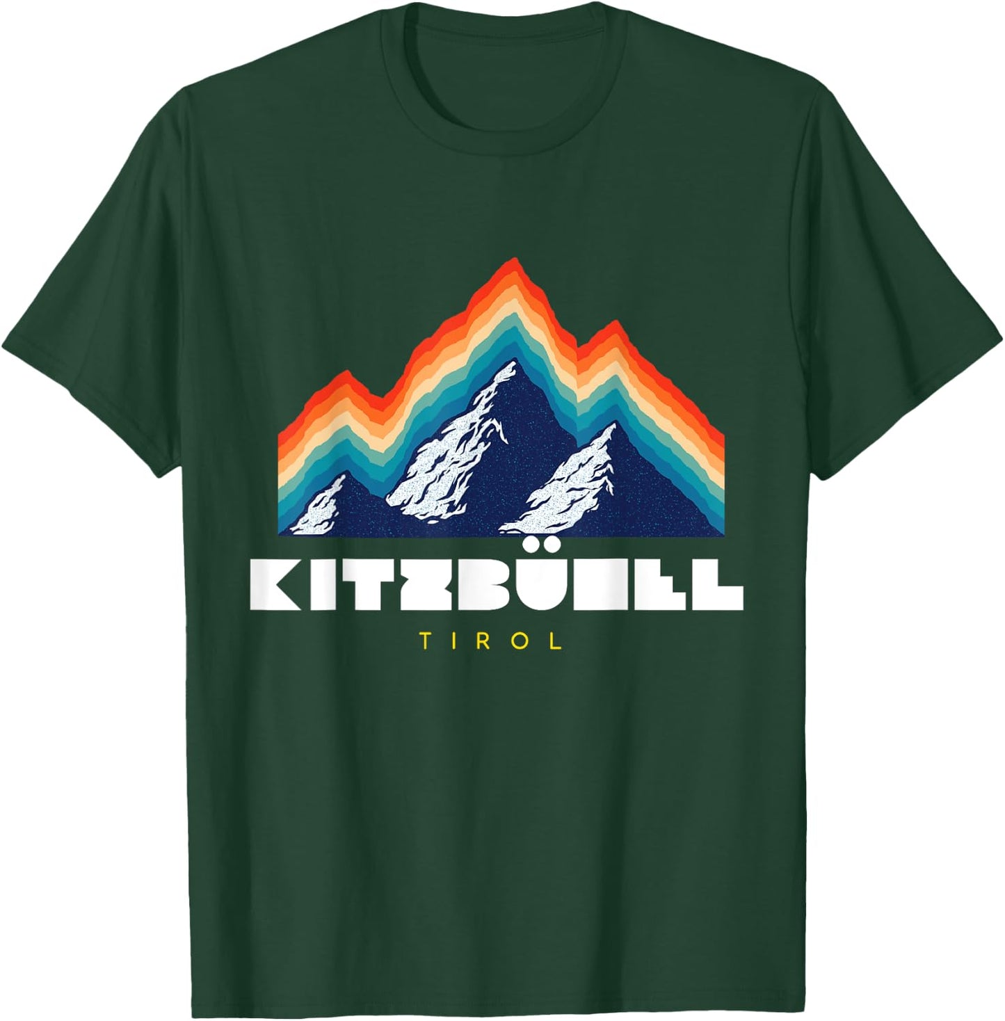 Kitzbühel Tirol - Austria Retro 80s Ski Holiday Gift T-Shirt - T-Shirt | Forest