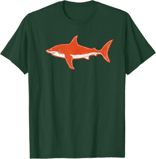 Retro Orange Shark Vintage 80s Style Graphic T-Shirt - T-Shirt | Forest