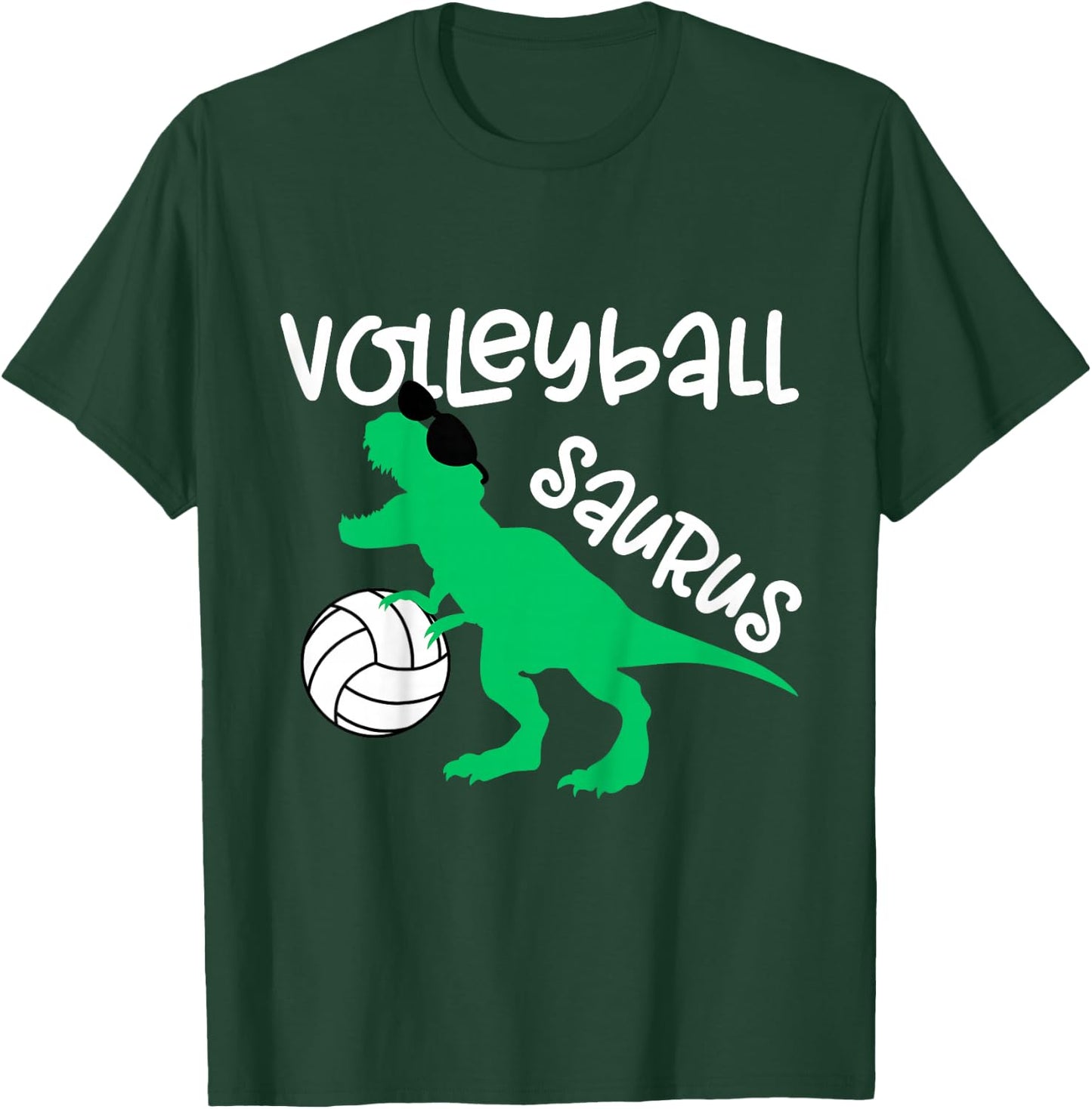 Kids Toddler Dinosaur Volleyball Saurus Boys Girls Dino Lover T-Shirt - T-Shirt | Forest